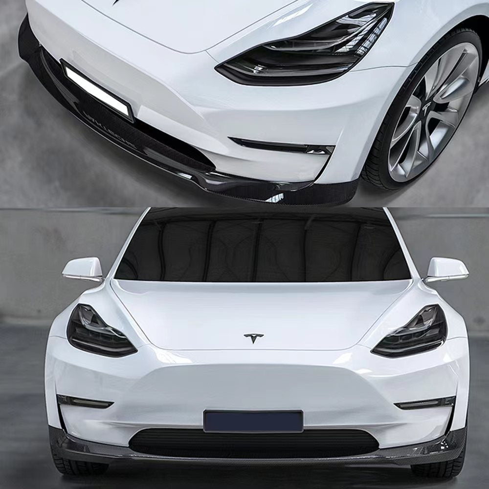 Tesla Model 3 2018-2022 Front Bumper Lip Carbon Fiber